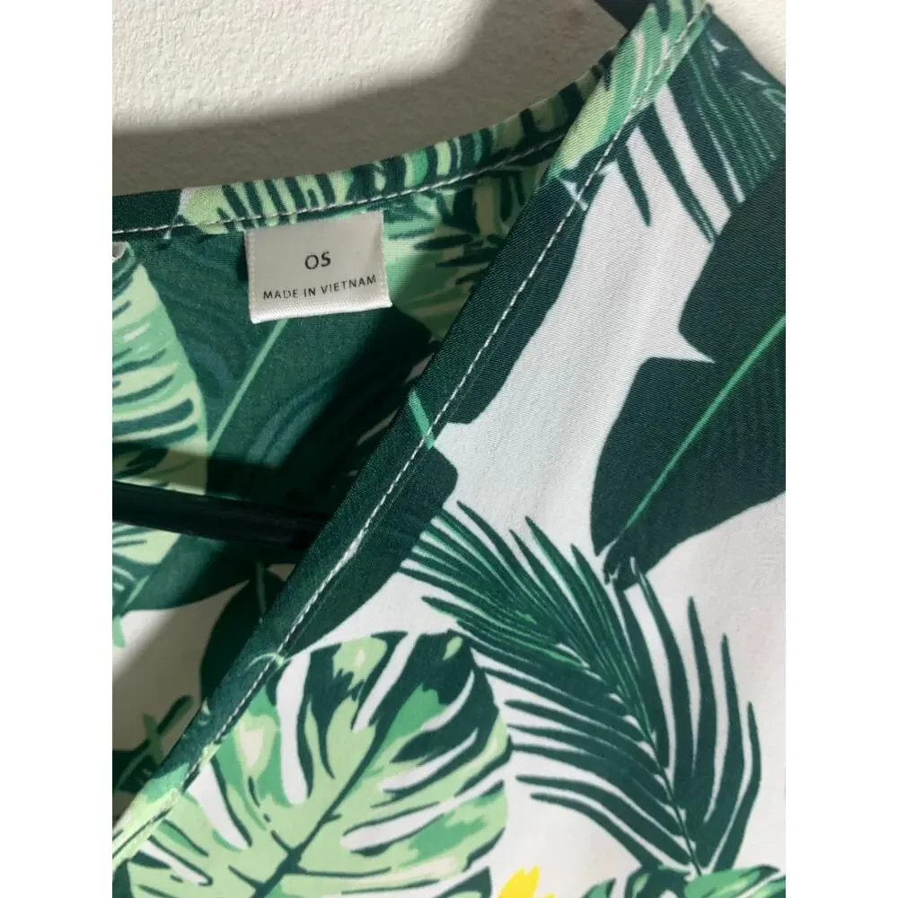 Rachel Zoe 2018 Palm Leaf Print Cover Up‎ Duster One Size NWOT